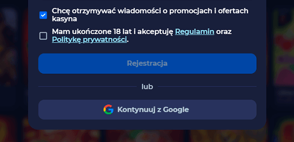 Wybierz preferowaną metodę rejestracji Wybierz preferowaną metodę rejestracji